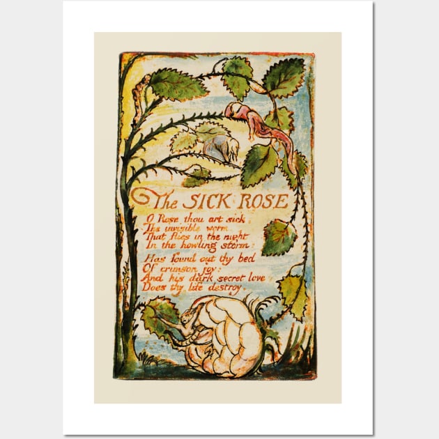 The Sick Rose - William Blake: Wall Art by The Blue Box